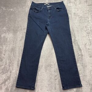 Levi's Classic Straight Jeans Women 31 Dark Blue Good Indigo Denim Mid Rise